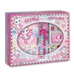 PAMIĘTNIK Z AKCESORIAMI DO DEKOROWANIA Z KRYSZTAŁKAMI KOTKA ZESTAW KREATYWNY DLA DZIECI 6+