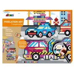 MOZAIKA KOLOROWE PIKSELE TRANSPORT ZESTAW KREATYWNY DLA DZIECI RUSSELL 5+