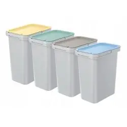 ZESTAW KOSZY NA ŚMIECI Z KOLOROWYMI KLAPAMI 4×12 L SEGREGACJA KEDEN NKS12S4