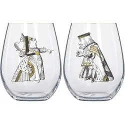 ZESTAW SZKLANEK DLA NIEJ I DLA NIEGO ALICJA W KRAINIE CZARÓW KING & QUEEN 350 ML