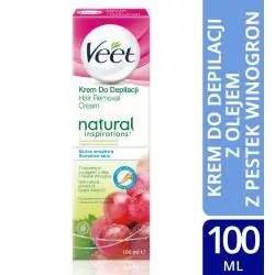 VEET NATURAL INSPIRATIONS KREM DO DEPILACJI Z OLEJEM Z PESTEK WINOGRON 100 ML