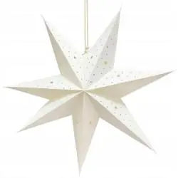 GWIAZDA PAPIEROWA BIAŁA 45 CM SKŁADANA AŻUROWA OZDOBA NA OKNO DEKORACJA ŚWIĄTECZNA
