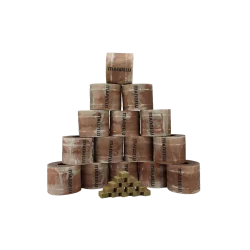 LAMPION POCHODNIA Z WOSKU 15 ROLEK WOSKU Z RECYKLINGU + NATURALNE ROZPAŁKI MANDELU