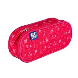 PIÓRNIK Z KLAPKĄ FLORAL CIEMNORÓŻOWY OXFORD