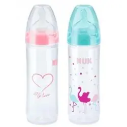 BUTELKA DLA NIEMOWLĄT NUK NEW CLASSIC 250ML 6-18M SILIKON 2SZT.