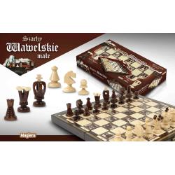 SZACHY DREWNIANE WAWELSKIE Z POCZTEM KRÓLÓW POLSKICH 7+