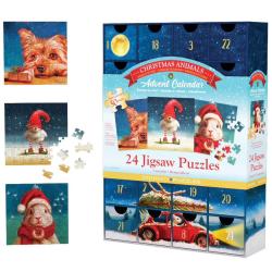 KALENDARZ ADWENTOWY PUZZLE FUNNY CHRISTMAS ANIMALS EUROGRAPHICS 24 X 50 EEMENTÓW
