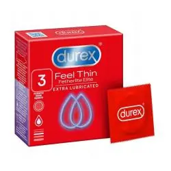 DUREX FETHERLITE ELITE PREZERWATYWY ULTRACIENKIE EASY-ON 3 SZT.