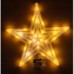 OZDOBNA GWIAZDA LED NA BATERIE XXL BIAŁE CIEPŁE ŚWIATŁO 40 CM