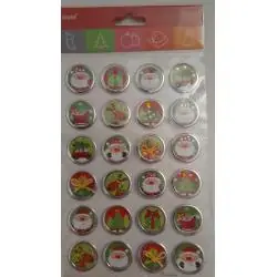 NAKLEJKI WYTWŁACZANE BOŻE NARODZENIE 24 SZT – DEKORACJE ŚWIĄTECZNE