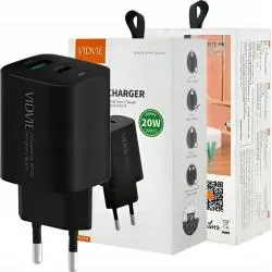 VIDVIE PLE248 SZYBKA ŁADOWARKA SIECIOWA USB A + TYPE-C POWER DELIVERY 20W