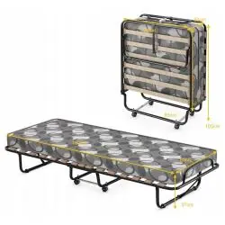 ŁÓŻKO POLOWE TURYSTYCZNE SKŁADANE 80X190 CM Z MATERACEM 8 CM