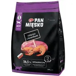 SUCHA KARMA DLA KOTA CIELĘCINA Z KREWETKAMI S 400G PAN MIĘSKO