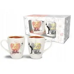 ZESTAW 2 KUBKÓW 25 ROCZNICA ŚLUBU 300ML