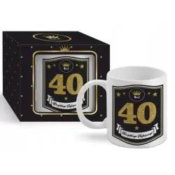 KUBEK Z NADRUKIEM 40 URODZINY 300 ML BGTECH