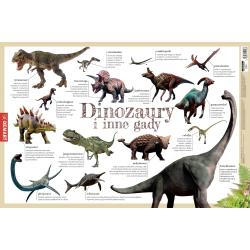 EDUKACYJNA PODKŁADKA NA BIURKO DINOZAURY I PREHISTORYCZNE GADY 56 X 36.5 CM