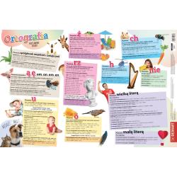 EDUKACYJNA PODKŁADKA NA BIURKO ORTOGRAFIA PODSTAWOWE ZASADY 55 X 36.7 CM