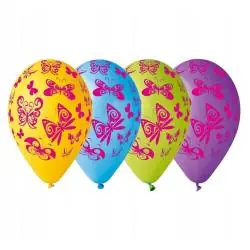 BALONY LATEKSOWE MOTYLE MOTYLKI WIOSENNE PARTY 30 CM 5 SZTUK