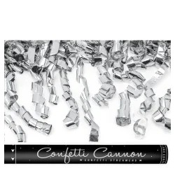 TUBA STRZELAJĄCA SREBRNYMI SERPENTYNAMI 60CM PARTYDECO