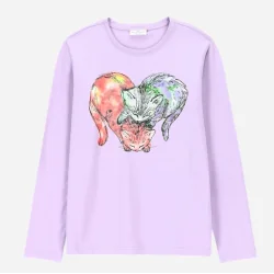 BLUZKA DZIEWCZĘCA BAWEŁNIANA KOTKI 104CM COCCODRILLO