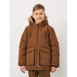 BRĄZOWA KURTKA CHŁOPIĘCA ZIMOWA 110CM COCCODRILLO