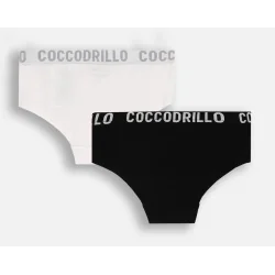 2X DZIEWCZĘCE MAJTKI BIAŁE CZARNE 128/134CM COCCODRILLO