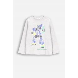 T-SHIRT CHŁOPIĘCY Z DŁUGIM RĘKAWEM SZARY 134CM COCCODRILLO