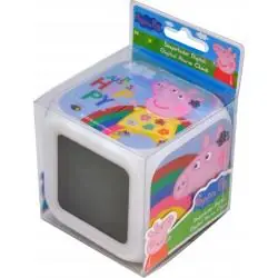 ZEGAR BUDZIK KOSTKA LED ŚWINKA PEPPA 7 KOLORÓW