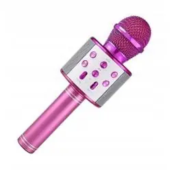 RÓŻOWY MIKROFON ZABAWKOWY Z GŁOŚNIKIEM BLUETOOTH I FUNKCJĄ KARAOKE
