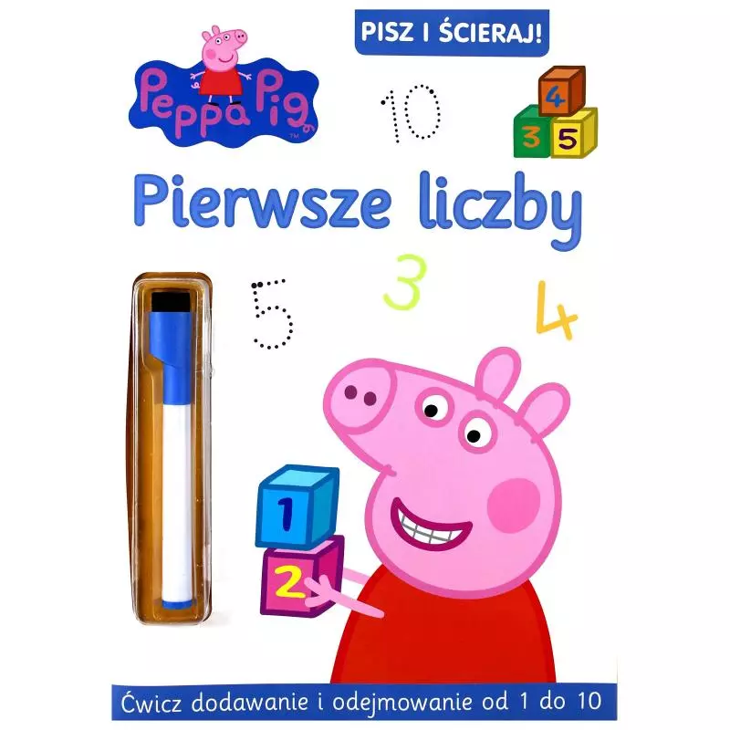 ŚWINKA PEPPA PIERWSZE LICZBY PISZ I ŚCIERAJ + MARKER - Media Service Zawada