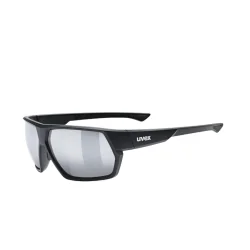 OKULARY PRZECIWSŁONECZNE UVEX SPORTSTYLE 218 CZARNE MATOWE LUSTRA SREBRNE OS