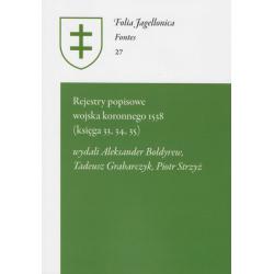 REJESTRY POPISOWE WOJSKA KORONNEGO 1538 KSIĘGA 33 34 35