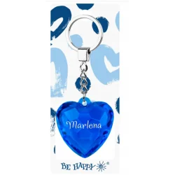AKRYLOWY BRELOK DO KLUCZY SERCE Z IMIENIEM MARLENA