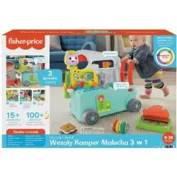 FISHER-PRICE UCZ SIĘ I ŚMIEJ WESOŁY KAMPER MALUCHA 3 POZIOMY NAUKI 9-36 MIESIĘCY
