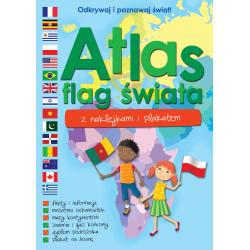 ATLAS FLAG ŚWIATA Z NAKLEJKAMI I PLAKATEM