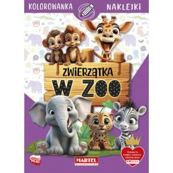 ZWIERZĄTKA W ZOO. KOLOROWANKA Z NAKLEJKAMI