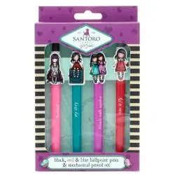 ZESTAW 4 DŁUGOPISÓW SANTORO GORJUSS DO SZKOŁY I BIURA
