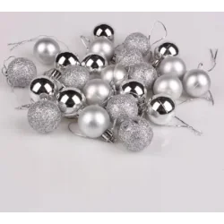 ZESTAW 40 SZTUK BOMBKI CHOINKOWE SZARE