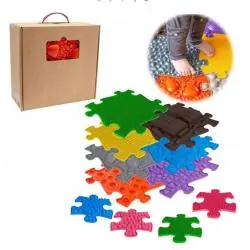 MATA PODŁOGOWA SENSORYCZNA 7 ELEMENTÓW + 4 MAŁE DLA DZIECI 12M+