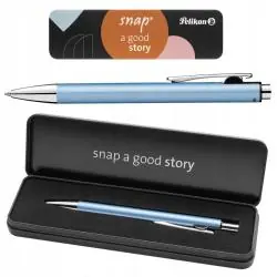 DŁUGOPIS W ETUI NIEBIESKI AUTOMATYCZNY Z MECHANIZMEM KLIK PELIKAN
