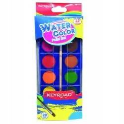 FARBY AKWARELOWE 12 KOLORÓW Z PĘDZELKIEM KEYROAD 3+