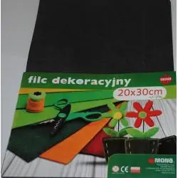 FILC DEKORACYJNY CZARNY 20 X 30 CM DO PRAC PLASTYCZNYCH