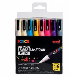MARKERY Z FARBĄ PLAKATOWĄ 16 SZT DLA DZIECI I UCZNIÓW