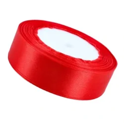 WSTĄŻKA ORGANZA 25 MM 25 M CZERWONA DO DEKORACJI I PAKOWANIA PREZENTÓW