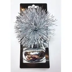 ROZETA SREBRNA DEKORACJA ŚWIĄTECZNA DO DOMU I WITRYNY