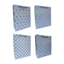 TOREBKA PREZENTOWA BIAŁA ZE SREBRNYM WZOREM