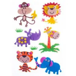 NAKLEJKI DEKORACYJNE ZOO ZWIERZĄTKA 3D ASTRA