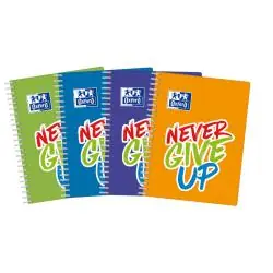 KOŁOZESZYT W KRATKĘ 80 KARTEK NEVER GIVE UP OXFORD A4