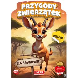 PRZYGODY ZWIERZĄT NA SAWANNIE. KOLOROWANKA Z NAKLEJKAMI
