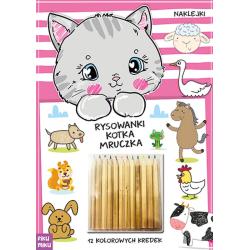 RYSOWANKI KOTKA MRUCZKA. KSIĄŻECZKA Z KREDKAMI I Z NAKLEJKAMI